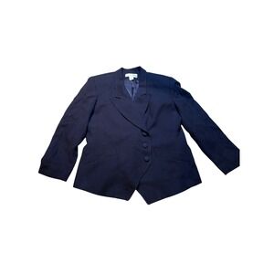 Christian Dior Navy Wool Blazer Size 12 Classic Single Breasted Business Casual